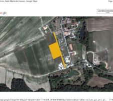 Vue aérienne du terrain en deuxième ligne.
notre acquisition (partie orange)