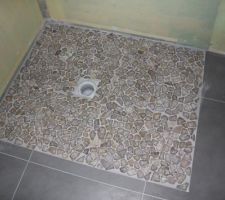 Le sol de la douche.