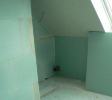 Salle de bains avec rampants non hydrofuges