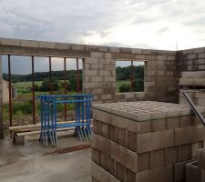 Vue de l'intérieur du RdZ, Baie vitrée et future cuisine