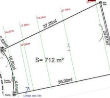 Plan de terrain avec c&ocirc;tes.