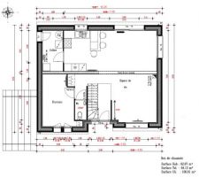 RDC de la maison en version agrandie (  80 cm sur la droite)