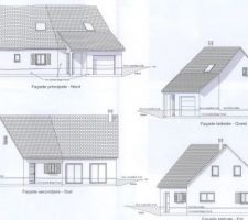 Détail des façades avec notamment les indications concernant notre crépis bicolore.