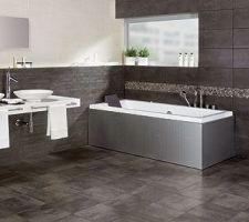 Voil&agrave; le carrelage et la faience que nous aurons dans notre salle de bain! (Sans la baignoire) Et le double vasque n'est pas tout &agrave; fait pareil....