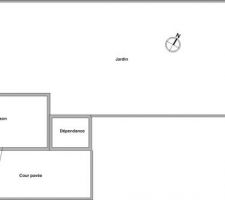 Implantation globale terrain   maison   cour