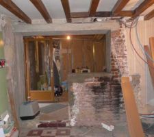 Linteau beton et ouverture s&eacute;jour / cuisine