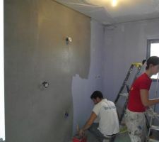 L'&eacute;quipe de sensation b&eacute;ton , salle de bain des enfants  gris clair