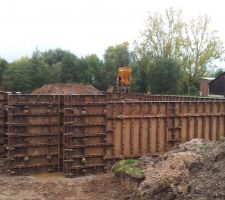 Betonnage des murs de cave
