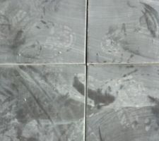 Le carrelage du haut et celui du bas ne sont pas sur la m&ecirc;me ligne. Les joints n'ont pas la m&ecirc;me taille.
&Ccedil;a dois &ecirc;tre &ccedil;&agrave; de travailler sans croisillon!!