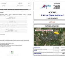 Plan du lotissement et du terrain