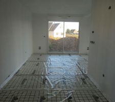 Préparation chape liquide anhydrite