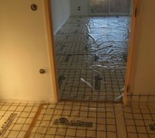 Préparation chape liquide anhydrite