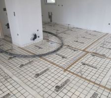 Préparation chape liquide anhydrite