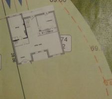 Plan TRECOBAT V1 - Vue de l'implantation de la maison sur le terrain