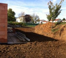 Le jardin est presque aplani sur l'arrière