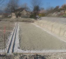 Pose des liteaux en vue de la cr&eacute;ation du vide sanitaire