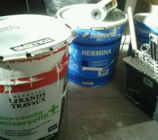 La sous-couche de tollens et l'hermina du comptoir de la seigneurie pour les plafonds...incroyable ces peintures