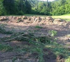Terrassement avec déboisement des arbres qui longeaient une bonne partie du terrain