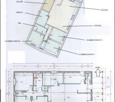 Plan en 3D et en 2D coté de notre future maison.