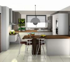 Cuisine Perene : proposition n°2 Classique: vue depuis la terrasse