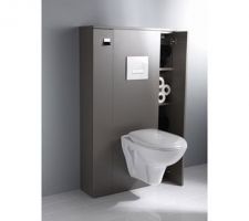 Meuble WC suspendu Coin d'O couleur Taupe