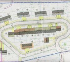 Lot n°24 en bas à gauche, les maisons du tour extérieur ne sont pas mitoyennes, c'est juste une illustration.