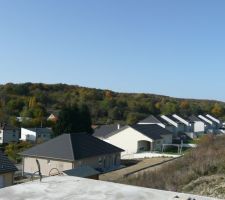 Dalle du 1er étage finie. vue de la forêt depuis la dalle.