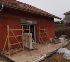 Baie vitrée coulissante niveau terrasse