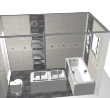 Plan 3D Faïence choisie - côté radiateur