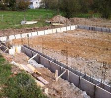 Coffrage vue coté chambre et garage