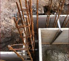 Vue zoomée sur le ferraillage