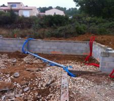 Installation des gaines &eacute;lectriques, d'eau et d'&eacute;vacuation
