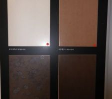 Faiences salle d'eau parentale: carreaux beige et marron fonc&eacute;