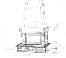 Croquis avec côte cheminée