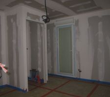 Pose de l'isolant pour la chape