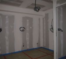 Pose de l'isolant pour la chape