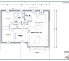 Plan de la maison que nous avons fait conjointement avec TRECOBAT