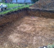 Le terrassement pour l'emplacement de la maison
