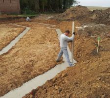 Vérification de l'alignement des futurs murs