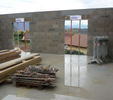 Vue de l'&eacute;tage et des futurs chambres