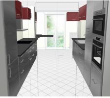 Plan de cuisine vu coté sud
il ne reste plus que le choix de la cuisine et son installation