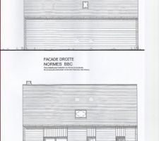 Coupes de la maison sur les côtés