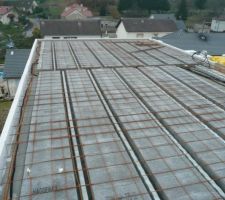Préparation de la dalle des combles
