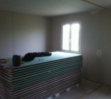 Pose du placo dans la chambre 2