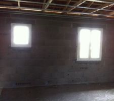 Les fen&ecirc;tres vue de l?int&eacute;rieur 
A gauche la salle de bain, a droite une chambre)