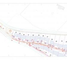 Voici le plan d'assainissement avec les amenagements (murs,places de parking,etc..)