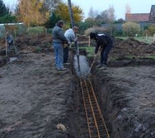 Semelle en cours de coulée