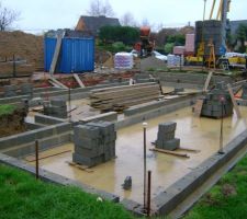 Début du VS sur fondations coffrées