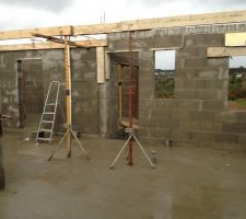 De gauche &agrave; droite : Porte de service Cuisine -> Garage ; Porte d'entr&eacute;e ; fen&ecirc;tre chambre d'amis.