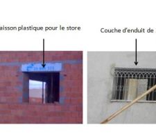 Le mur - avant et après la mise de l'enduit